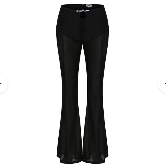 DAWANG Mid Rise Flare Black Pants - M - NWT - Picture 1 of 5